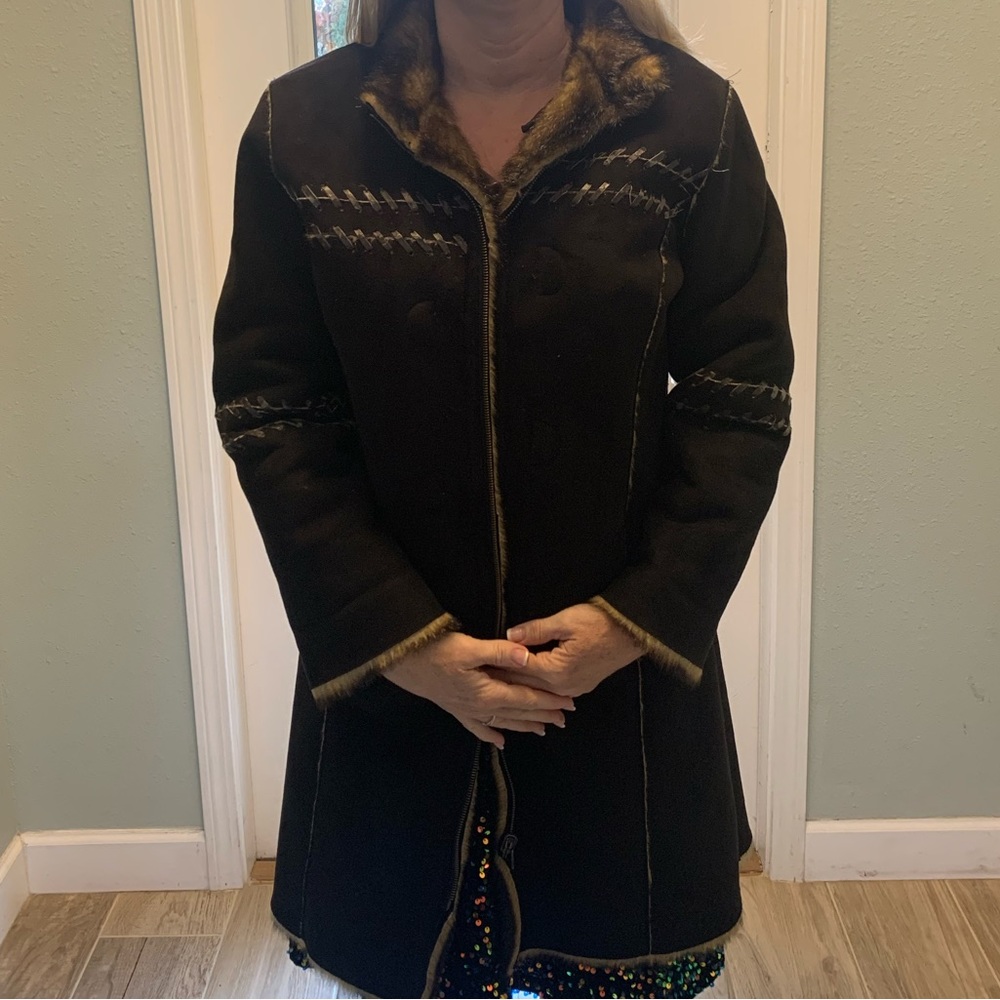 Womans Reversable Suede Jacket. Winter Coat, Wint… - image 5